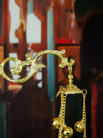 HTISOK Church Wall Hook Chalice Orthodox & Catholic Church Supplies Gold Engraved Incense Burner Hook Set Church Wall Hook