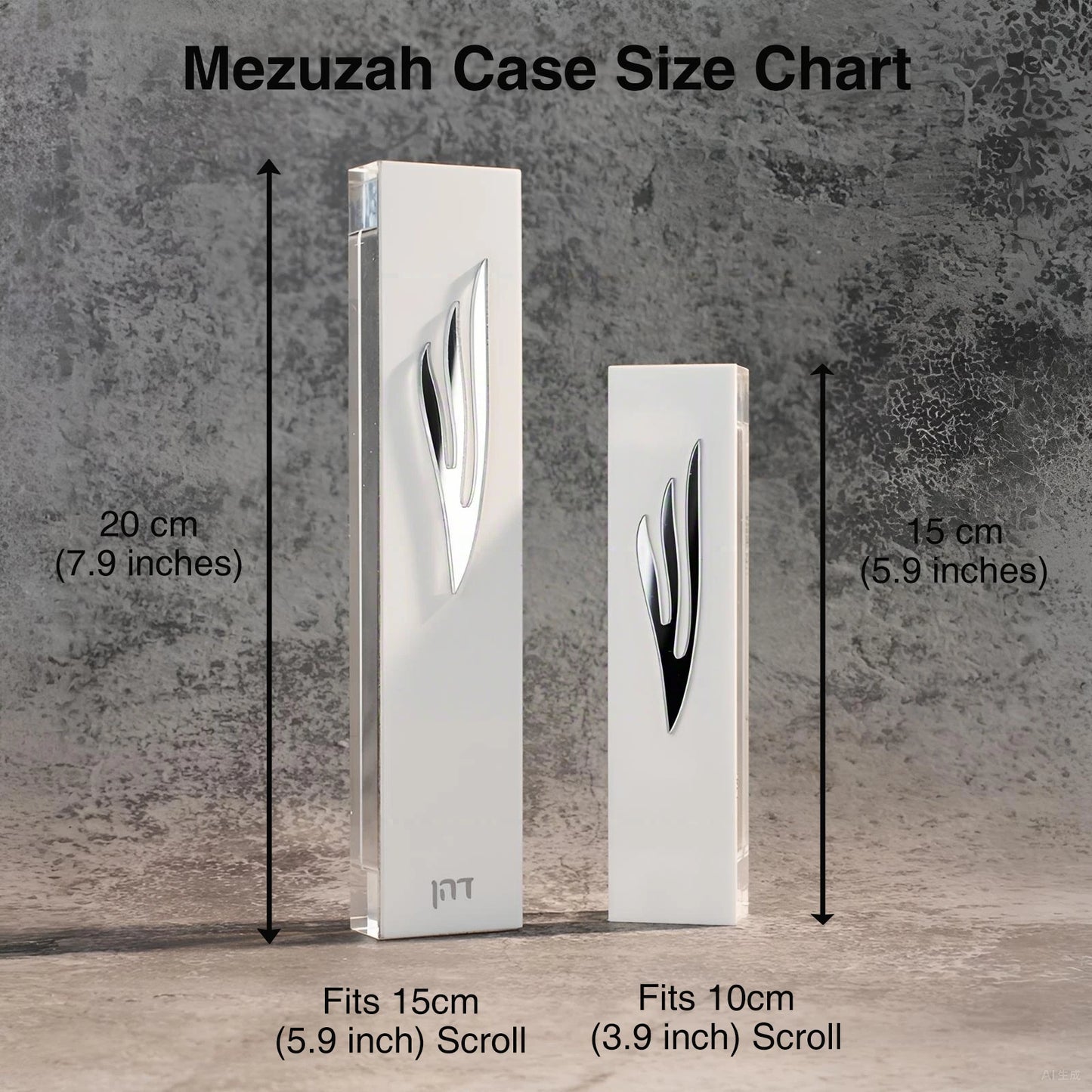 Custom Modern White Acrylic Mezuzah Case with Shin Logo Personalized Engraving Name/ Blessing Judaica Door Decor New Home Gift