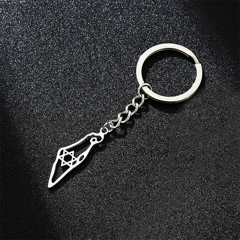 Israel Hexagram Map Pendant Necklace Country Geometry Stainless Steel Chain Necklaces for Women Jewelry Gift Souvenir Wholesale