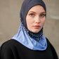 Sporty Inner Women's Hijabs Muslim Breathable Islamic Instant Turban For Ladies Geometric Printing Pattern Head Wrap Headband