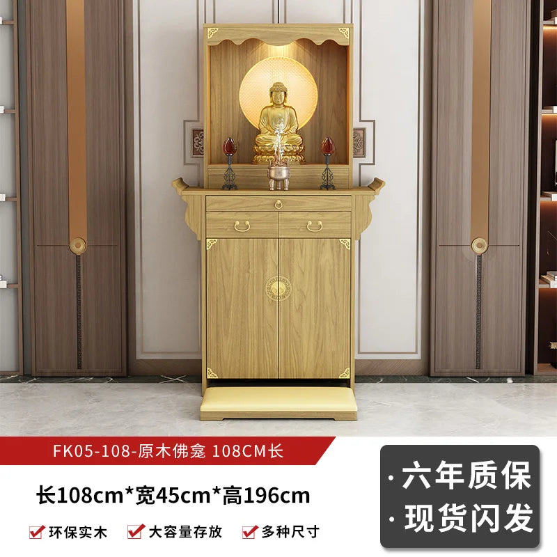 YFY Solid Wood Buddha Shrine Cabinet  Wealth Home Altar Incense Table God Worship Cabinet Shrine Altar Buddha Hall Cabinet