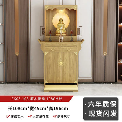 YFY Solid Wood Buddha Shrine Cabinet  Wealth Home Altar Incense Table God Worship Cabinet Shrine Altar Buddha Hall Cabinet