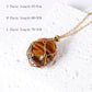 Natural Healing Crystal Raw Stone Net Pocket Pendant Necklace Energy Reiki Pendant Stainless Steel Chain Healing Stone Jewelry