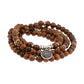 Multilayer Wood Beads Buddha Lotus OM Bracelet Tibetan Buddhist Mala Charm Rosary Bracelet Yoga Wooden For Women Men Jewelry