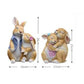 Pastoral Simulation Animal Resin Rabbit Couple Ornament Outdoor Garden Balcony Figurines Crafts Courtyard Accessories Decoration