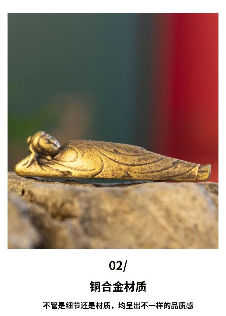 Micro Landscape Bronze Chinese Buddha Ancient Tea Ceremony Zen Moss Rockery Bonsai Sand Table Decorationfairy Garden Miniatures