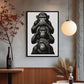 Three Wise Monkeys Wall Art, See No Evil Hear No Evil Speak No Evil Poster, Black and White Illustration, Printable Animal Decor