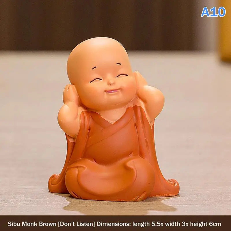 Mini Buddhas Statue Little Buddhists Monks Buddhism Figurine Zen Ornament Home Aquarium Tank Garden Yard Decoration