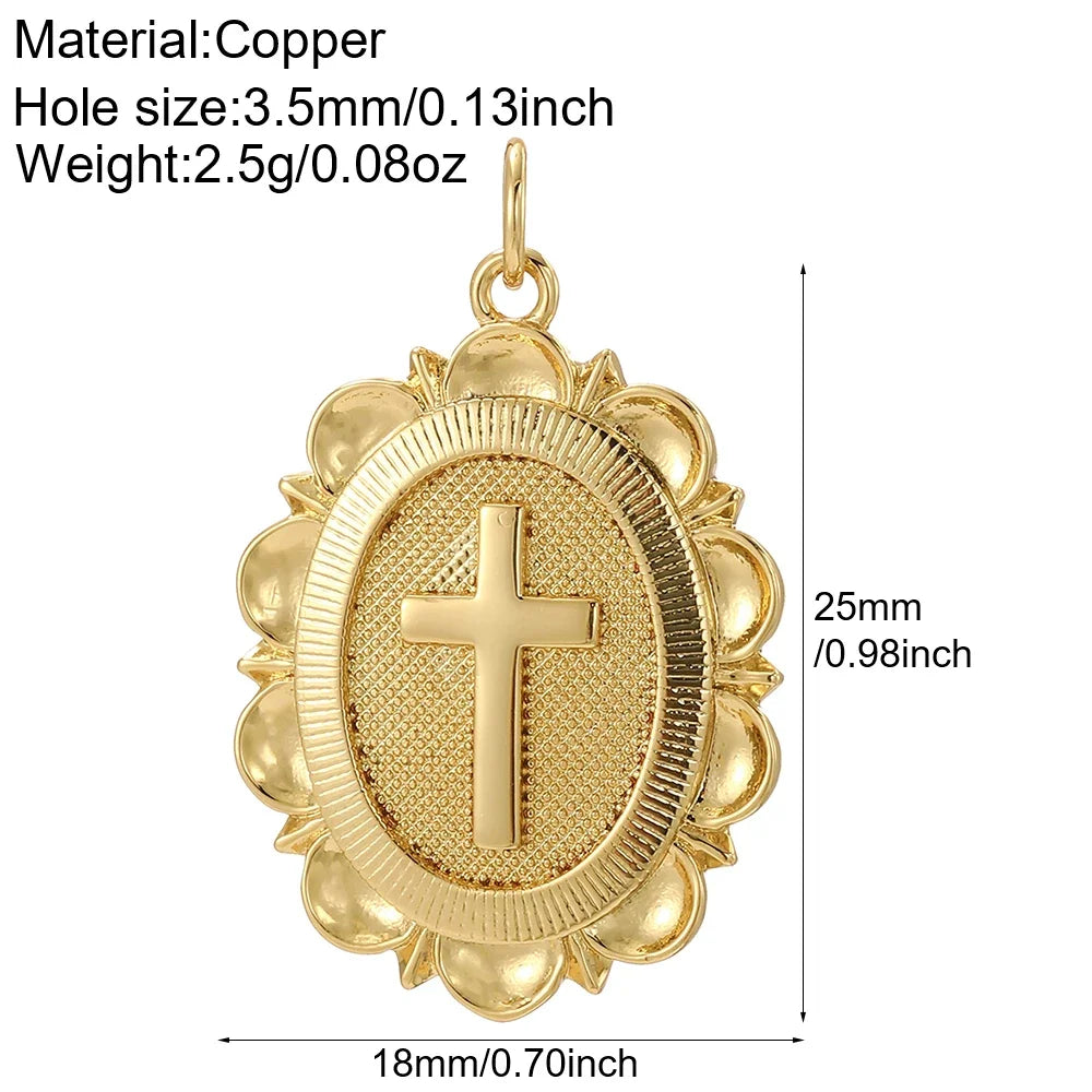 Goth Cross Chrams for Jewelry Making Supplies Golden Angel Charm Stainless Steel Long Chain Dijes Diy Necklace Earring Bracelet