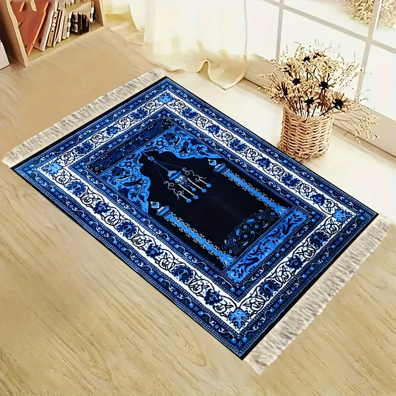 VIKAMA Blue Mosque Prayer Mat Portable Single-Person Mat for Pilgrimage Activities Indoor and Outdoor Prayer Mat