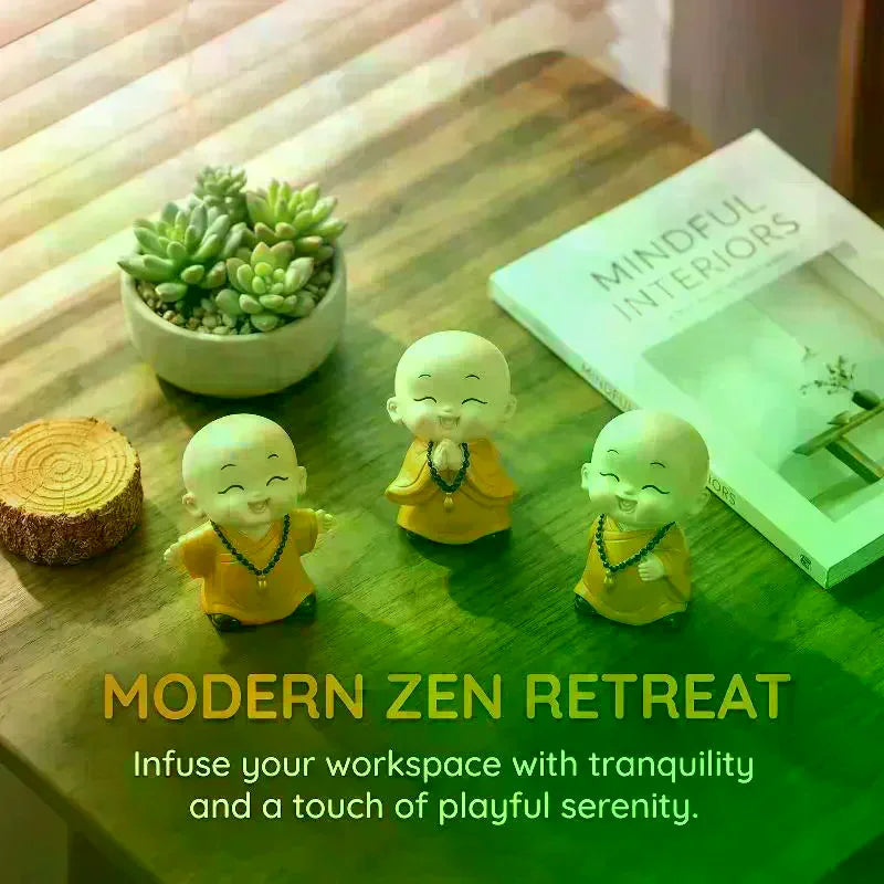 Mini Buddhas Statue Little Buddhists Monks Buddhism Figurine Zen Ornament Home Aquarium Tank Garden Yard Decoration