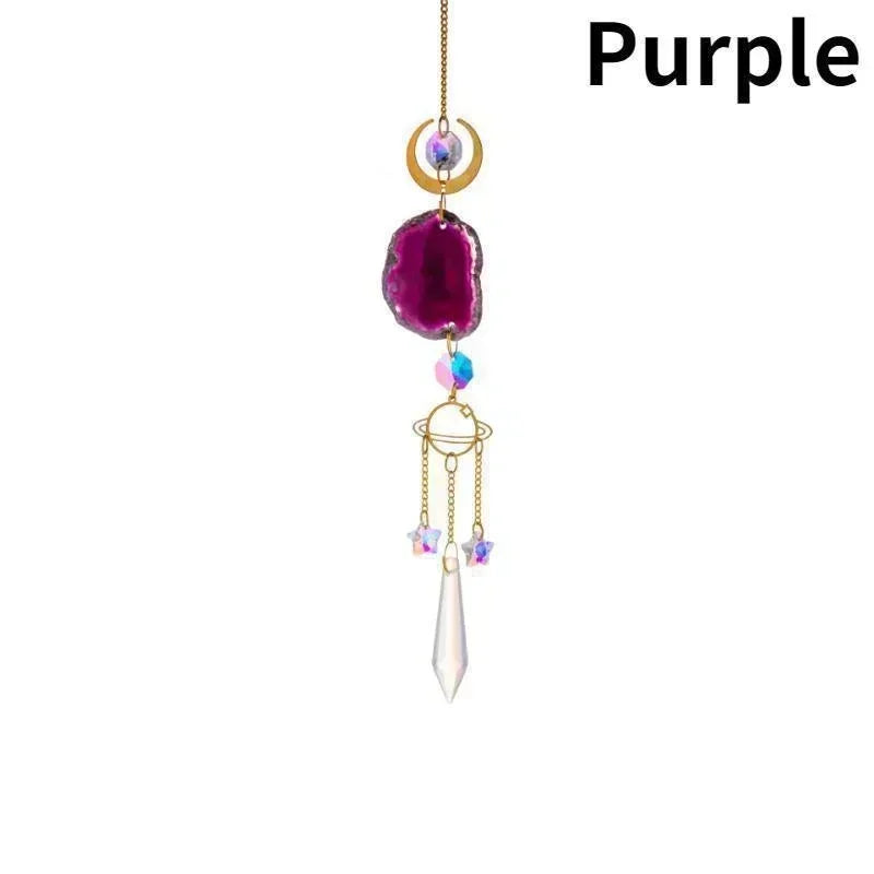 Hanging Crystals for Windows, Agate Pendant Suncatcher Crystal Prism Balls, Rainbow Maker
