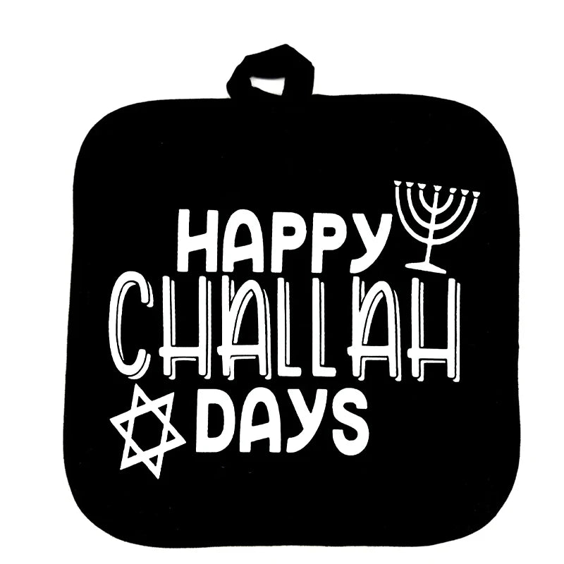 happy challah Days Pot holder Oven Mitt apron Hanukkah Chanukah Jewish Holiday kitchen decoration Mom Housewarming Hostess gift