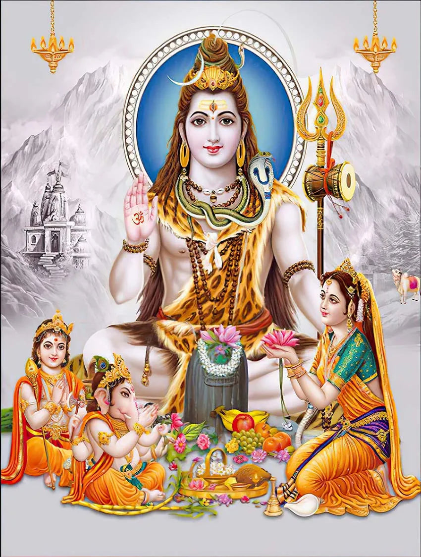 Religion Elephant God India Hinduism Ganesha Painting Canvas Durga Golden Zari Art Poster Prints Living Room Home Decor Pictures