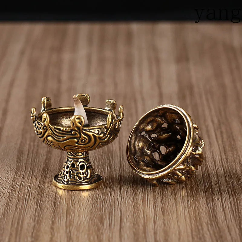 LTT Mini Boshan Burner Pure Brass Incense Burner Home Indoor Zen Ornament Incense Burner