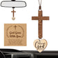 Christian Car Mirror Cross Pendant Jesus Bible Verse Ornament Hanging Decor for Women Men SUV Truck Vehicle Interior Rearview