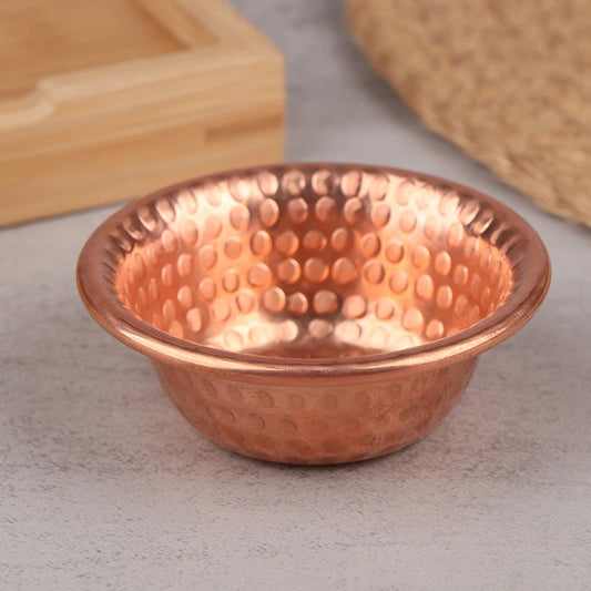 Nepalese Pure Copper Water Supply Bowl Handmade Small Auspicious Hammer Pattern Holy Water Bowl For Buddha Buddhist Supplies