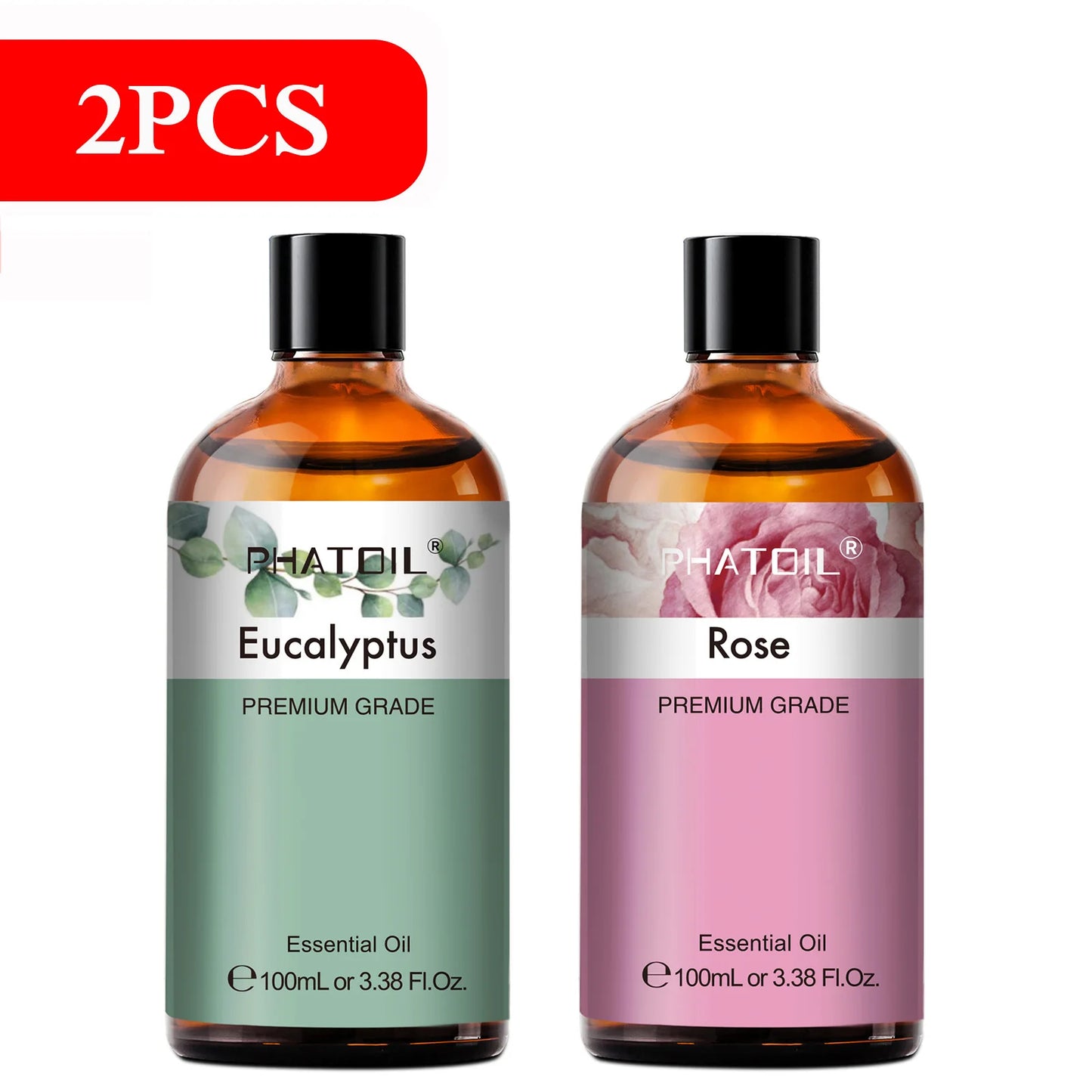 PHATOIL 100ml Natural Essential Oil For Skin Aromatherapy Lemongrass Eucalyptus Lavender  Peppermint Fragrance Essential Oils