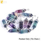 CSJA Fluorite Crystals Necklaces Pendants Suspension Quartz Natural Gem Stone Necklace for Women Hexagonal Reiki Healing G954