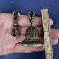 New Nepalese Handmade Five-Strand Vajra Bell and Vajra Pestle Large Brass Gong and Bell Tibetan Esoteric Ritual Instrument