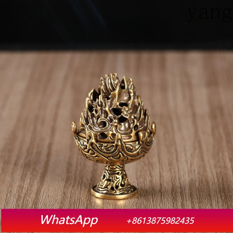 LTT Mini Boshan Burner Pure Brass Incense Burner Home Indoor Zen Ornament Incense Burner