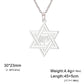 Jeshayuan Hebrew Chai Jewish Menorah Hanukkah Necklace for Women Star of David Stainless Steel Necklaces Amulet Jewelry Gift