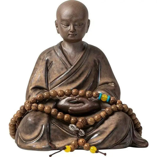 Ceramics  Little Monk sculptures and figurines  ceramic buddha statue Home Room Office Wealth Luck Feng Shui Decor blessing gift