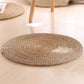 Rounded Mat Grass Woven Thin Foldable Window  Meditation Pad Yoga Mat Home Decorative Fabric Sitting Cushion