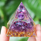 Energy Pyramid Orgonite Reiki Natural Amethyst Ball Healing Crystals Chakra Tool Ornaments Resin Stones Craft Kids Gift Pyramid