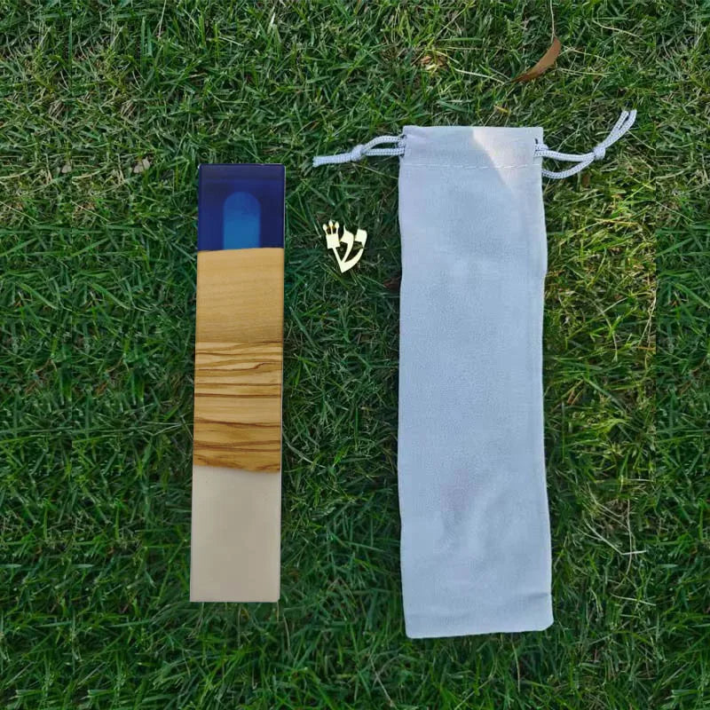 Wood Resin Mezuzah Case with Hebrew Shin Symbol Handcrafted Mezuzah Case for Door Decoration Mezuza Jewish Religious Celebration