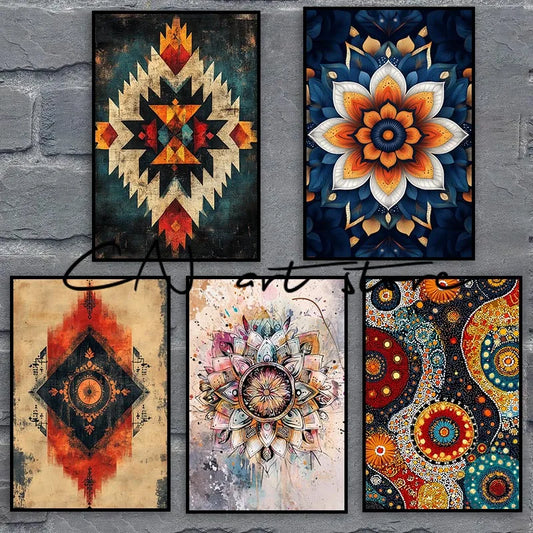 Mandala Boho Mystical Sacred Geometry Yoga and Meditation Art Poster Canvas Painting Wall Prints Picture Living Room Home Decor