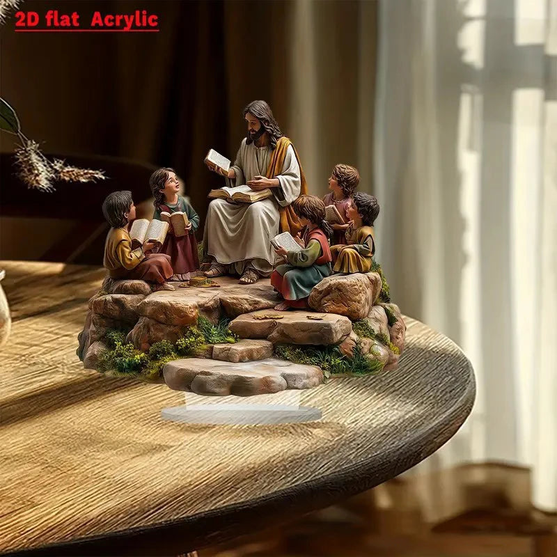 NEW Nativity Centerpiece 2D Acrylic Jesus Birth Scene for Tabletop Decor Elegant Holiday Party Ornament, Gift for Home & Office