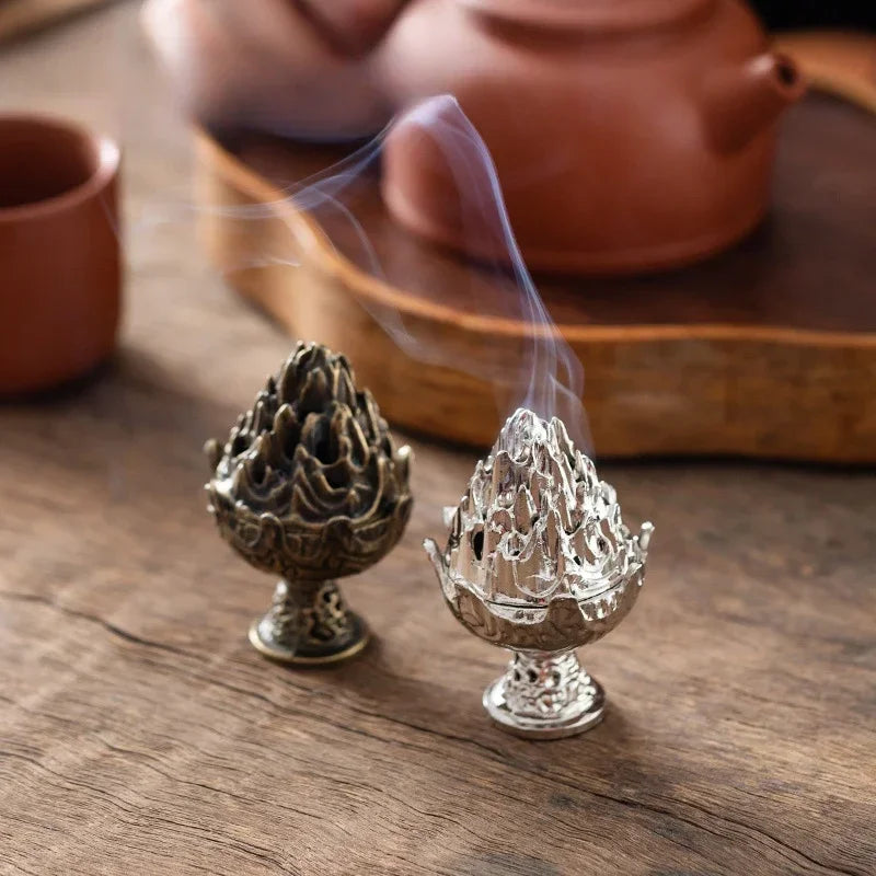 Incense Burner Sandalwood Burner Antique Decoration Mixed Natural Incense Rose Jasmine Lavender Osmanthus Sakura Smoke Cone