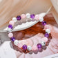 Three Colors of Natural Stone 8mm Round Beaded Elastic Bracelet Universal for Both Men and Women