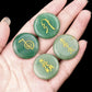 4Pcs Natural Lapis Lazuli Stones Engraved Chakra Symbols Polished Palm Stones for Reiki Crystal Healing Balancing