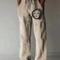 Retro Compass Printed Men's Casual Pants Harajuku Street Trendy Men's Straight Leg Pants Casual High Waisted Drawstring Pants