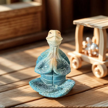 1 Piece Resin Craft Meditation Turtle Statue, Resin Zen Decoration, Home and Garden Sculpture, Resin Zen Decoration Suitable for Turtle Enthusiasts and Collectors.