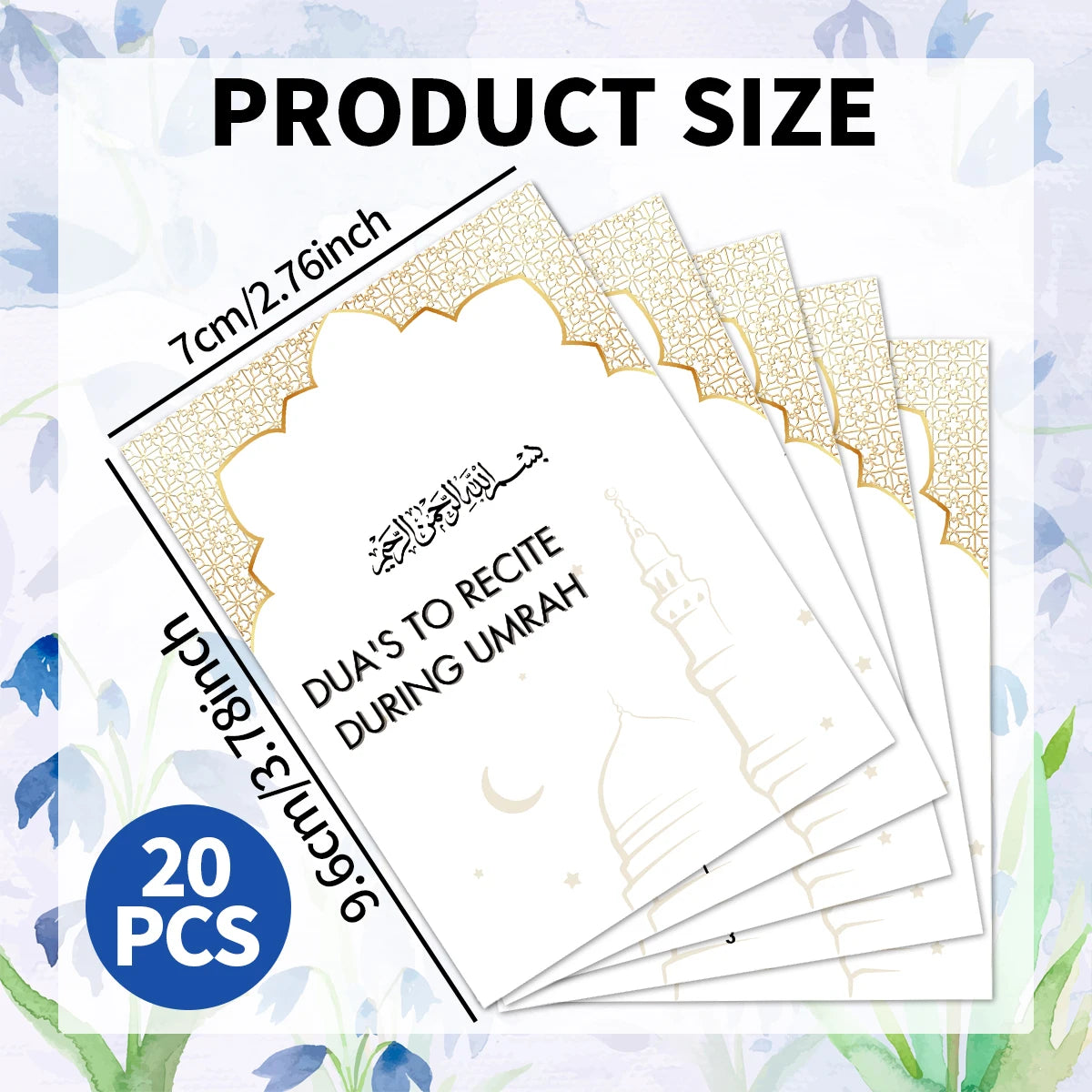 20pcs Umrah Dua Notecard Flashcards Both Arabic And English For Umrah Rituals, Islamic Prayer Guide Cards,gift For Eid Al-fitr