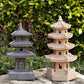 Japanese Pagoda Statue Zen Garden Lantern Resin Stone Tower Sculpture Buddha Decor for Patio Backyard Meditation Home Ornament