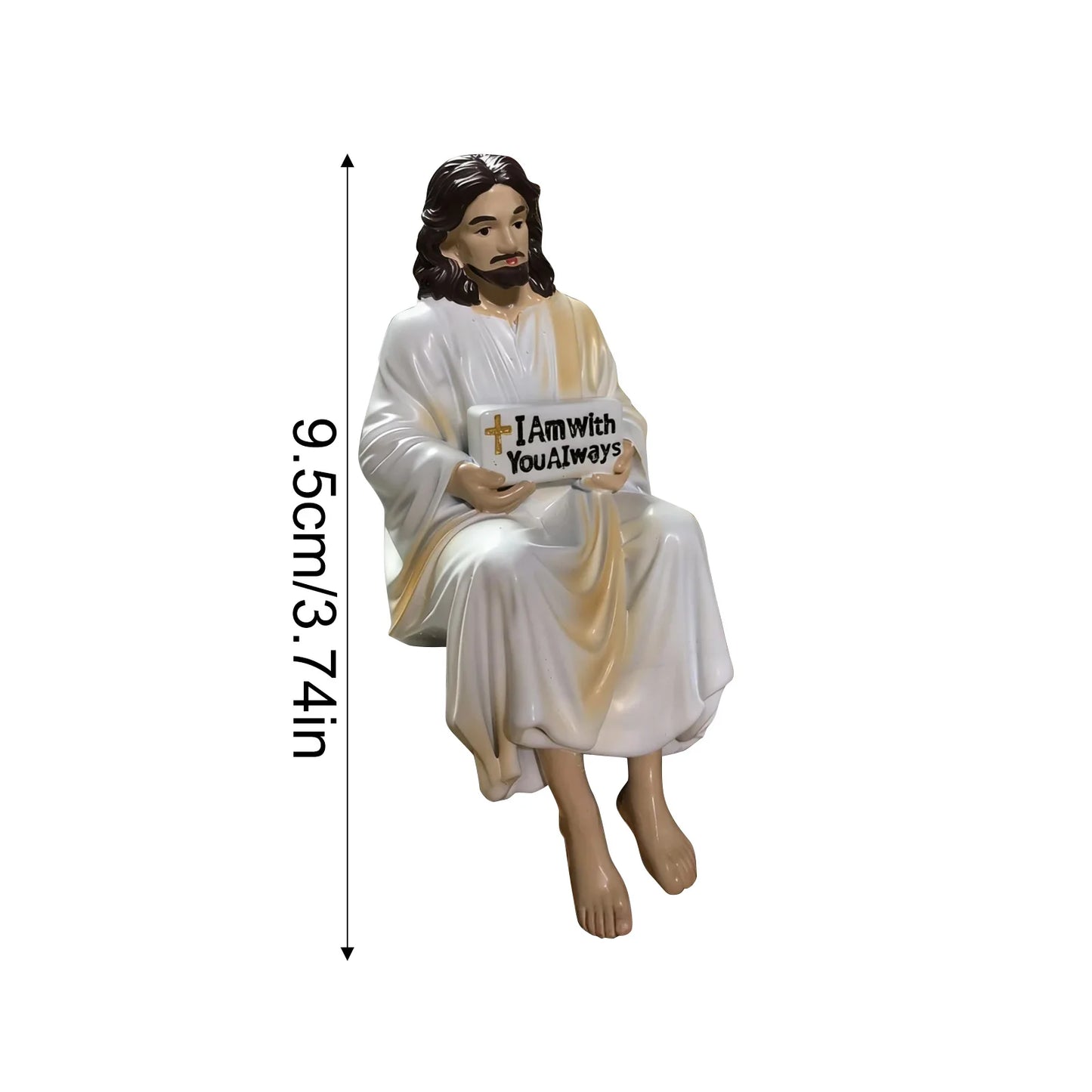 Christ Statues - "I Am with You Always" Jesus Desktop Ornaments, Easter Decorations, Serene Desk Companion Statue Decorations