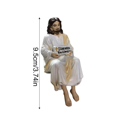 Christ Statues - "I Am with You Always" Jesus Desktop Ornaments, Easter Decorations, Serene Desk Companion Statue Decorations
