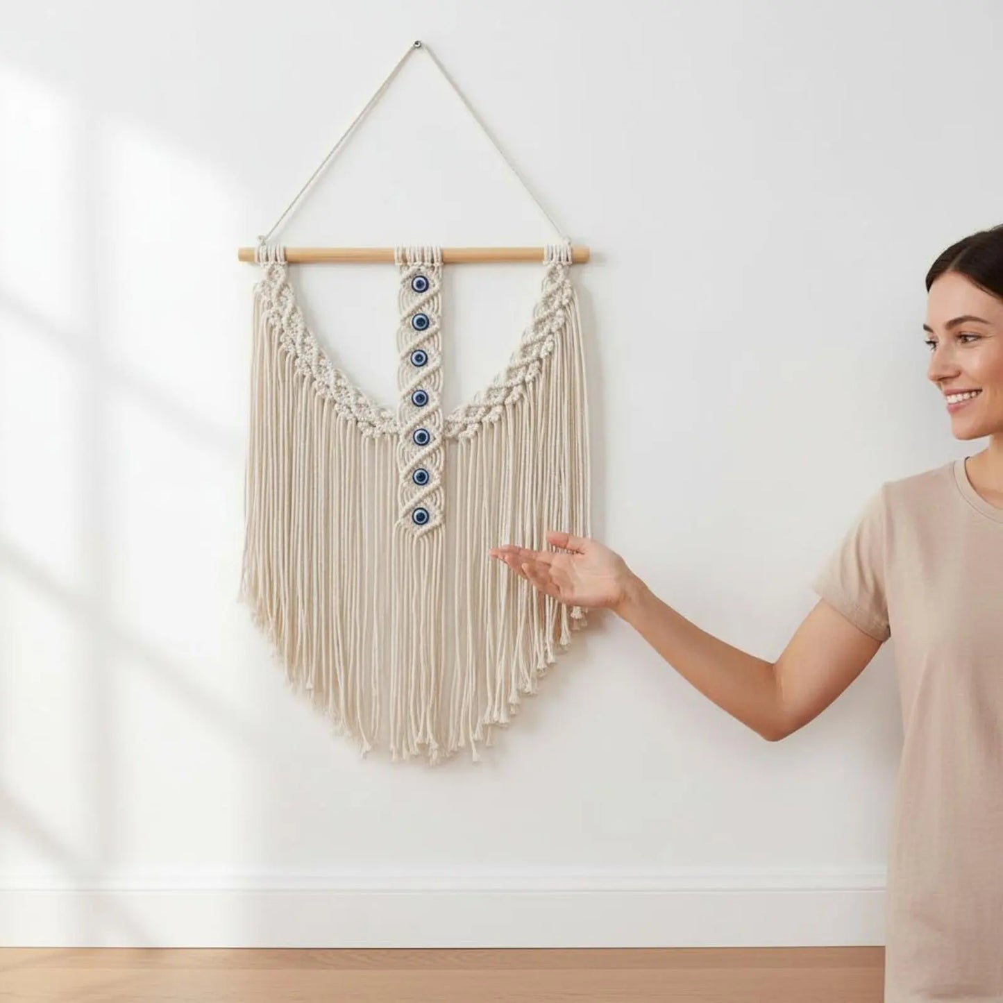 Evil Eye Wall Hanging Tassels Handwoven Tassel Wall Hanging Evil Eye Tapestry Easy to Hang Long-Lasting for Bedroom