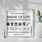 [Christian Desk Sign] Inspirational Christian Acrylic Desk Sign - 2D Flat, Full Armor of God Bible Verse Ephesians