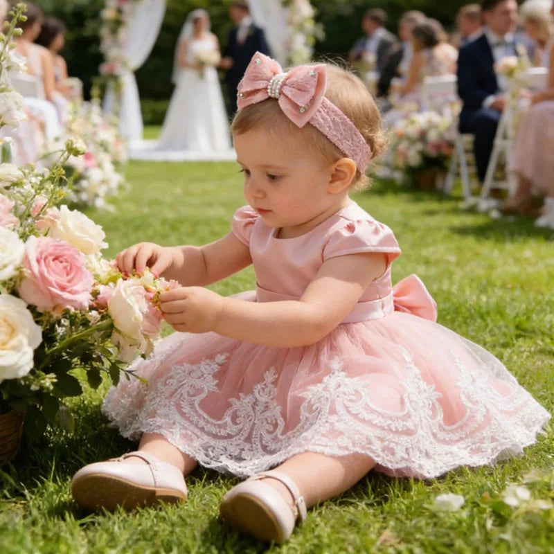 New Years Wedding Princess Dress For Girls Kid Vestidos Birthday One Year Dress Party Baptism Bow Clothes Christmas Costume 0-2Y