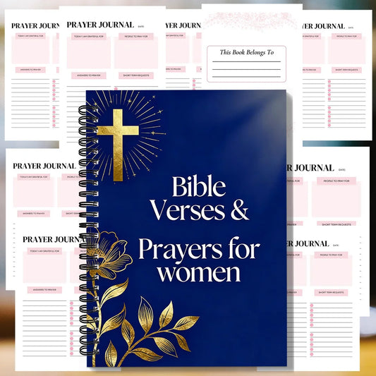 1PC Bible Verses & Prayers For Women Spiral Notebook, Daily Prayer Journal For Gratitude & Devotion, Christian Faith Planner For