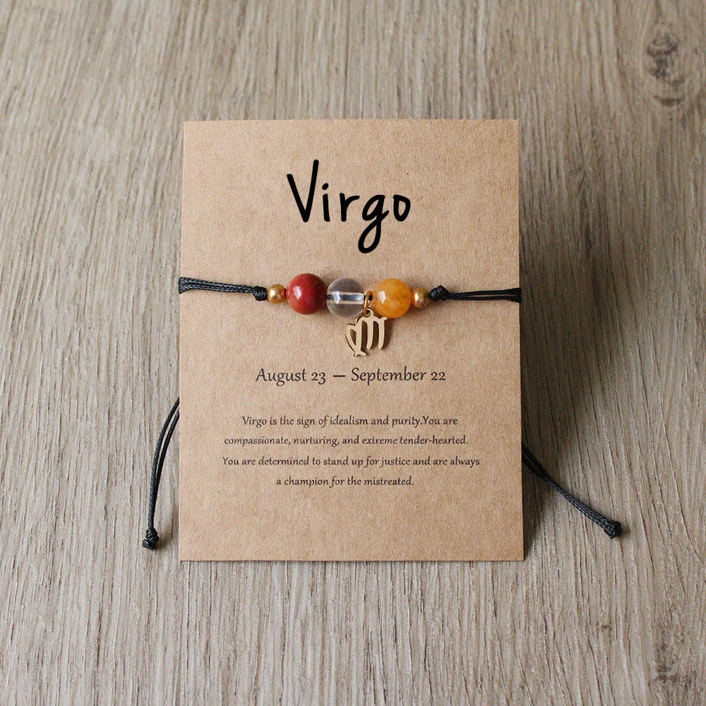 US  Aries Taurus Gemini Cancer Leo Virgo Libra Scorpio Sagittarius Capricorn Aquarius Pisces Gifts for Women Zodiac Bracelet