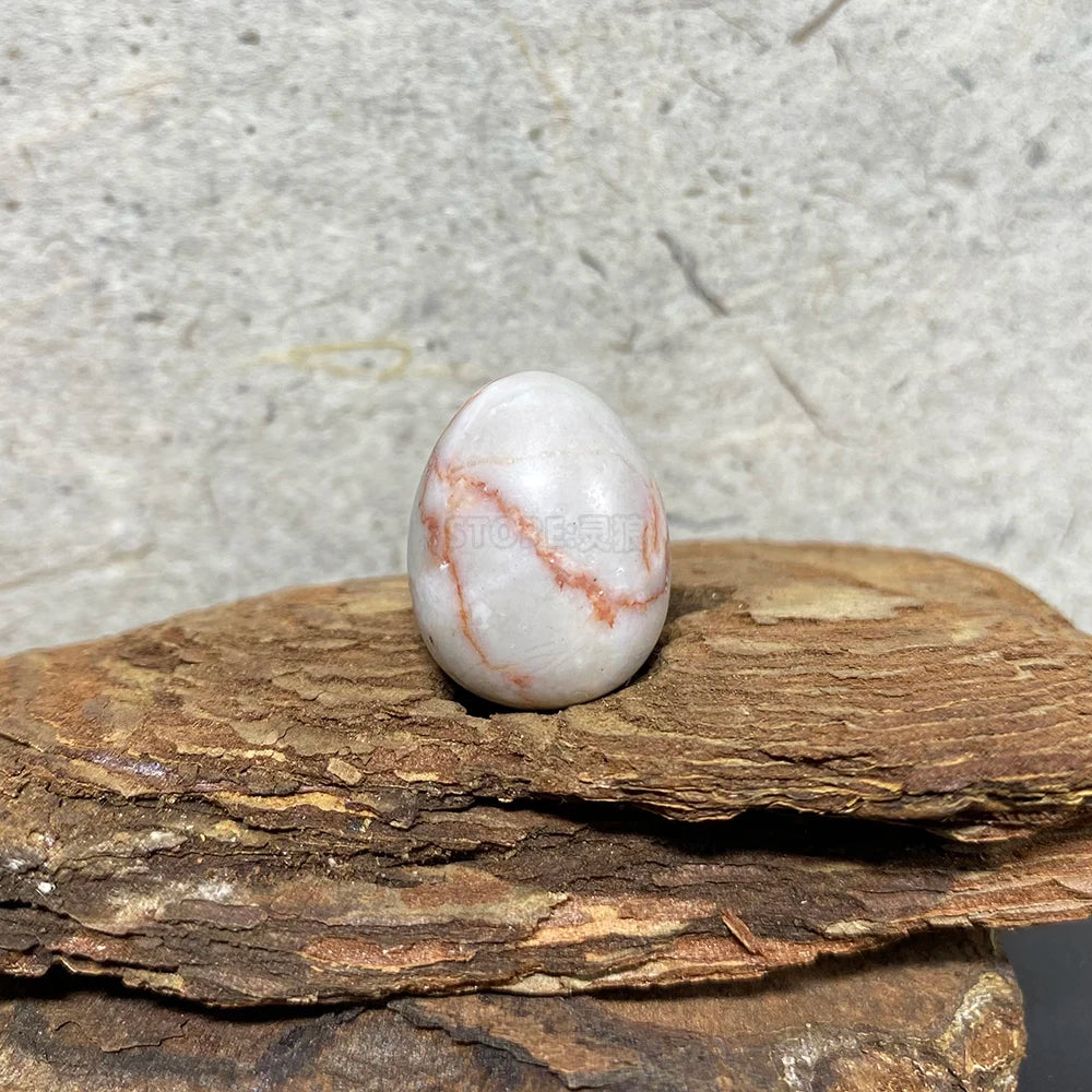 EG1-7 Mini Natural Stone Egg, Small Polished Egg Shaped Stone for Meditation Stress Relief Fidget Palm Desk Decor Gift