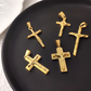 New Design 18K Gold Plated Waterproof Stainless Steel Jesus Cross Pendant For Men Religious Charms