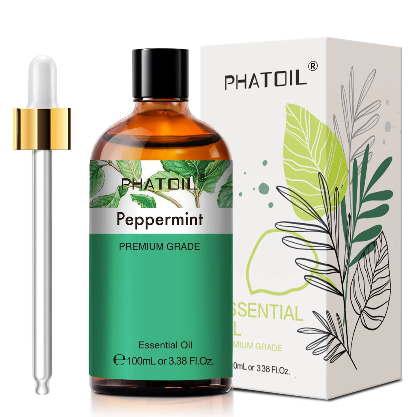PHATOIL 100ml Natural Essential Oil For Skin Aromatherapy Lemongrass Eucalyptus Lavender  Peppermint Fragrance Essential Oils