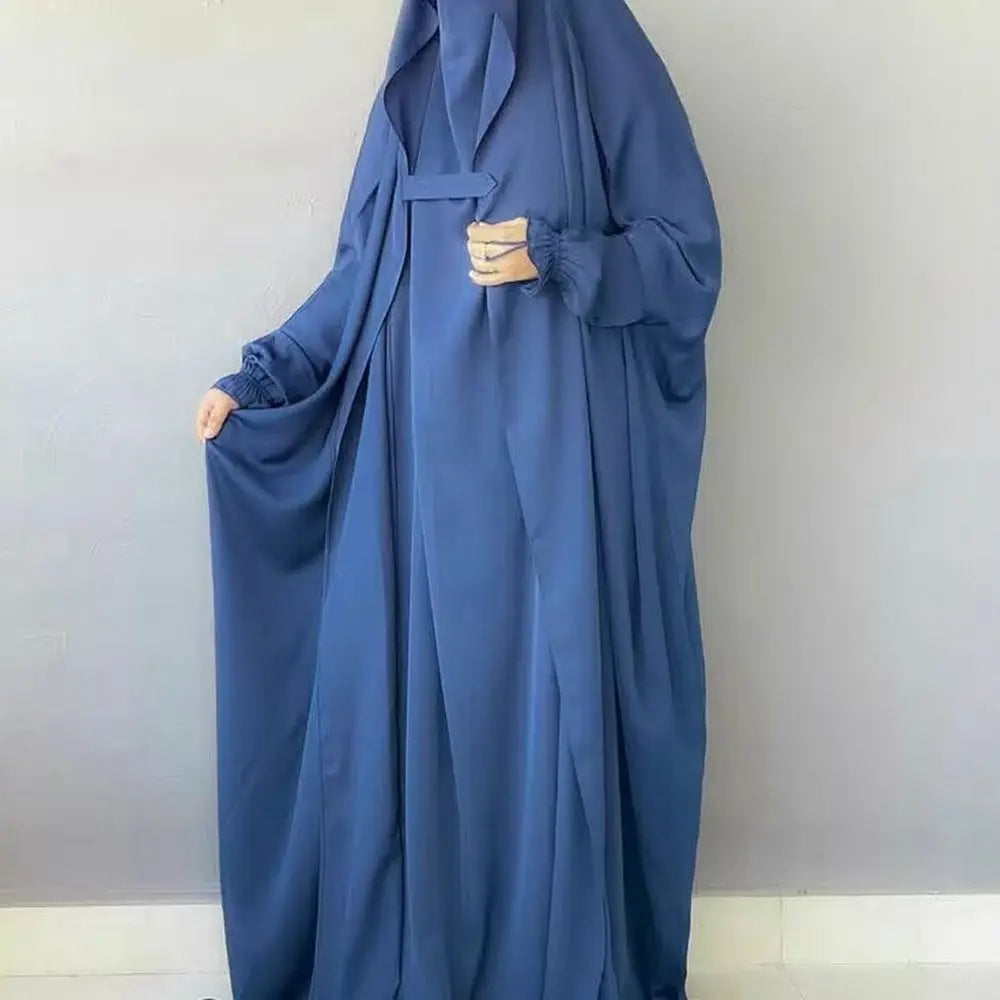 Eid Muslim Abaya Women Dresses Modest One Piece Long Robe Headscarf Jalabiya Ramadan Morocco Dubai Abayas Kaftan Islam Vestidos